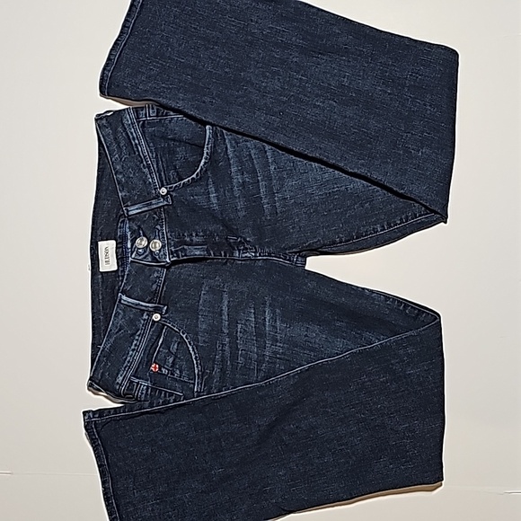 Hudson Collin Blue Jeans Denim Pants Mid-Rise Bootcut Crop Button Flap Pocket 28 - Picture 5 of 16